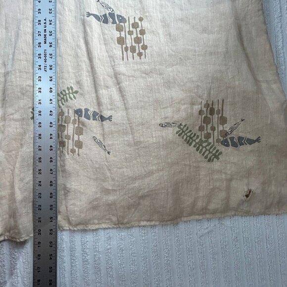 Vintage Becky’s 1633 Hand Printed Art to Wear Sleeveless Maxi Dress Medium Tan - Picture 8 of 8